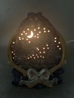 Christmas Drum Santa Sleigh Ceramic Village Light Up Scene Ceramic Art Vintage