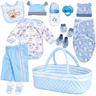 12pcs Reborn Baby Doll Clothes Set For 17-22  Dolls - Luxurious Blue Gift Set Wi