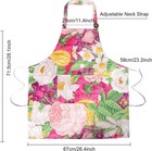 2 Pack Floral Aprons With Pocket Adjustable Kitchen Bbq Cooking Aprons For Women