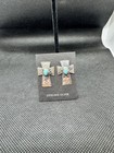 Native American 925 Vs Sterling Silver Turquoise Cross Stud Earrings Vintage