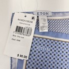 Eton New Men s Pocket Square Light Blue Geometric Satin Silk Italy 13  X 12 75 
