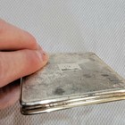 Vintage 40   s 50   s Unmarked Compact Makeup Blush Vanity Case Silver Tone Tarnish 