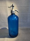 Vintage Seltzer Bottle Blue  Early 1900   s Read