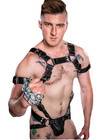 Men s Full Body Harness Men Full Body Black Leather  Harness With Jockstrap Gift