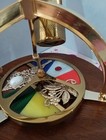 Kaleidoscope Wind Up Music Box Rotating Wood  Brass  Stained Glass Works