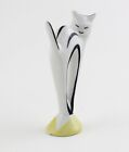 Vintage Hungarian Porcelain Hollohaza Small Deco Cat Figurine