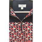 Sport Haley Golf Polo Shirt Geometric Pattern Quarter Zip Navy Red White Large