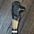 Walking Stick Cane Wooden Walking Cane Handmade Hand Carving Poodle Black Uk