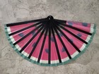 Large Watermelon Folding Hand Fan 23  Oversized Bamboo Rave Festival Clack Fan