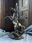 Vintage Bronze Toned Sculpture Of Pegasus   Greek Mythological Winged Horse