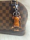 Leather Monkey Bag Charm Keychain Car Key Fob Handmade Gift New
