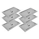 6 Pack Hotel  Commercial Steam Table  Food  With Lid Stainless Steel