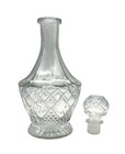 Vintage Decanter Liquor Whiskey  Glass Crystal Bottle With Stopper 11    With Top