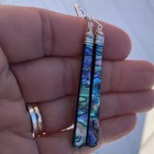 Min Favorit Colorful Abalone Shell   Black Resin Silver Pl Long Artisan Earrings