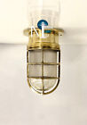 Vintage Marine Brass Cargo Lights   Reclaimed Antique Ceiling Mount Set Of 2