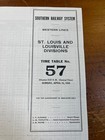 Southern Railway St  Louis   Louisville Divisions Timetable No  57 April 16 1939