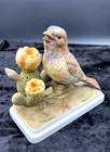 Vintage  50 s  Lefton Porcelain Figurine  Vesper Sparrow  864 W flowering Cactus