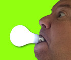 Deluxe Push Button Light Up Bulb In Mouth Led Tv Family Show Costume Fester Prop