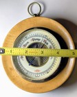 Vintage Atco Germany Hardwood Cased Beveled Glass Porcelain Weather Barometer 