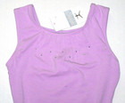 Danskin Leotard Bodysuit Tank Gathered Bodice Stud Rhinestone Lilac New Nwt Girl