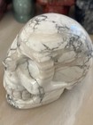 4  Natural White Howlite Carved Crystal Skull Realistic Crystal Healing  336