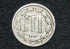 1865 Three Cent Nickel 3c    Fine   Free Shipping