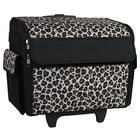 Rolling Sewing Machine Storage And Transport Tote  Leopard Print With Wheels