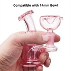 4 3  Mini Glass Bong Smoking Tobacco Glass Water Pipe With 14mm Bowl And Box
