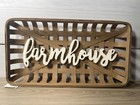 Rustic Farmhouse Family Gather Bamboo Basket Weave Wall Hanging Sign 19    New