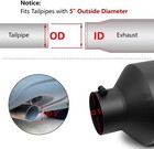 Exhaust Tip 5  Inlet To 10  Outlet  15  Overall Length Black Coating Bolt On