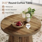 31 5-inch Round Coffee Table Farmhouse Accent Center Tea Table With Fluted Base