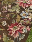 Antique French Victorian Floral Embroidered Wool Felt Monogrammed Tablecloth