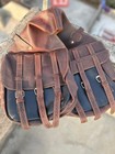 Oil Pull Up Leather Western Horse Saddle Bag Brown     Riding Trail Storage