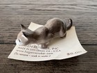 Retired Hagen Renaker Gray Cat Crouching Blue Eyes 3079 Excellent Condition