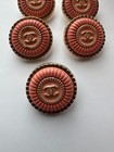 Set Of 5 Chanel 17mm Pink Buttons Cc Logo Gold Tone