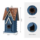 Glitzhome Gh90096 Hanging Distressed Wooden Garden Cottage Birdhouse  Blue 