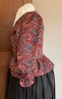 Outlander  Colonial  Ren Faire  Pirate Bodice  Burgundy Paisley  18th C  Large 