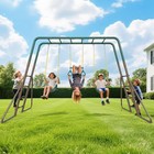 Swing Set For Kids 3-12 Outdoor Playground Set Heavy Duty Metal Playset Backyard