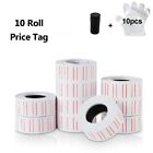 10-100roll White Price Tag Sticker Mx 5500 Gun Adhesive Labels 1 Refill Ink Us