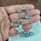 Vivienne Westwood Lucrece Earrings Mini Bas Relief Safety Pin Earrings Silver