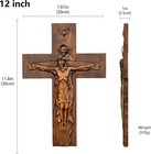 Holy Trinity Crucifix Wall Cross  Christ Jesus Cross 12 Inch  Retro