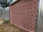 Antique Overshot Coverlet Early To Mid 1800s Indigo Bedspread Woven Blanket 
