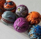 Vtg 9pc Orbital Federation Toy Maniac Orbs Mini Madballs Ugly Gross Marbles Rare
