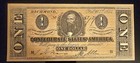 Confederate States Of America One Dollar Banknote Facsimile Pristine Condition