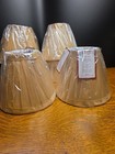Set Of 6 Tan Silk Chandelier Gold Clip On Bell Lamp Shade Fabric  3  X 5  X 6 