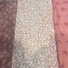 Vintage Lot Of 3 - 5 Yards Cotton Fabric Pink Print Quilts Crafts Material
