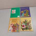 Lot 4 Vintage Christmas Coloring Paint Book Whitman Golden 1979-83 Unmarked Read