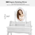 4 Drawers Vanity Dressing Desk Makeup Table And Stool Set Dresser With Mirror