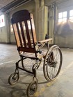 Antique Early 1900s Wooden Reclining Wheelchair   Gendron   Original Hospital