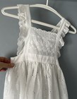 Vintage Girls Full Apron W Eyelet Detail And Ruffled Straps
